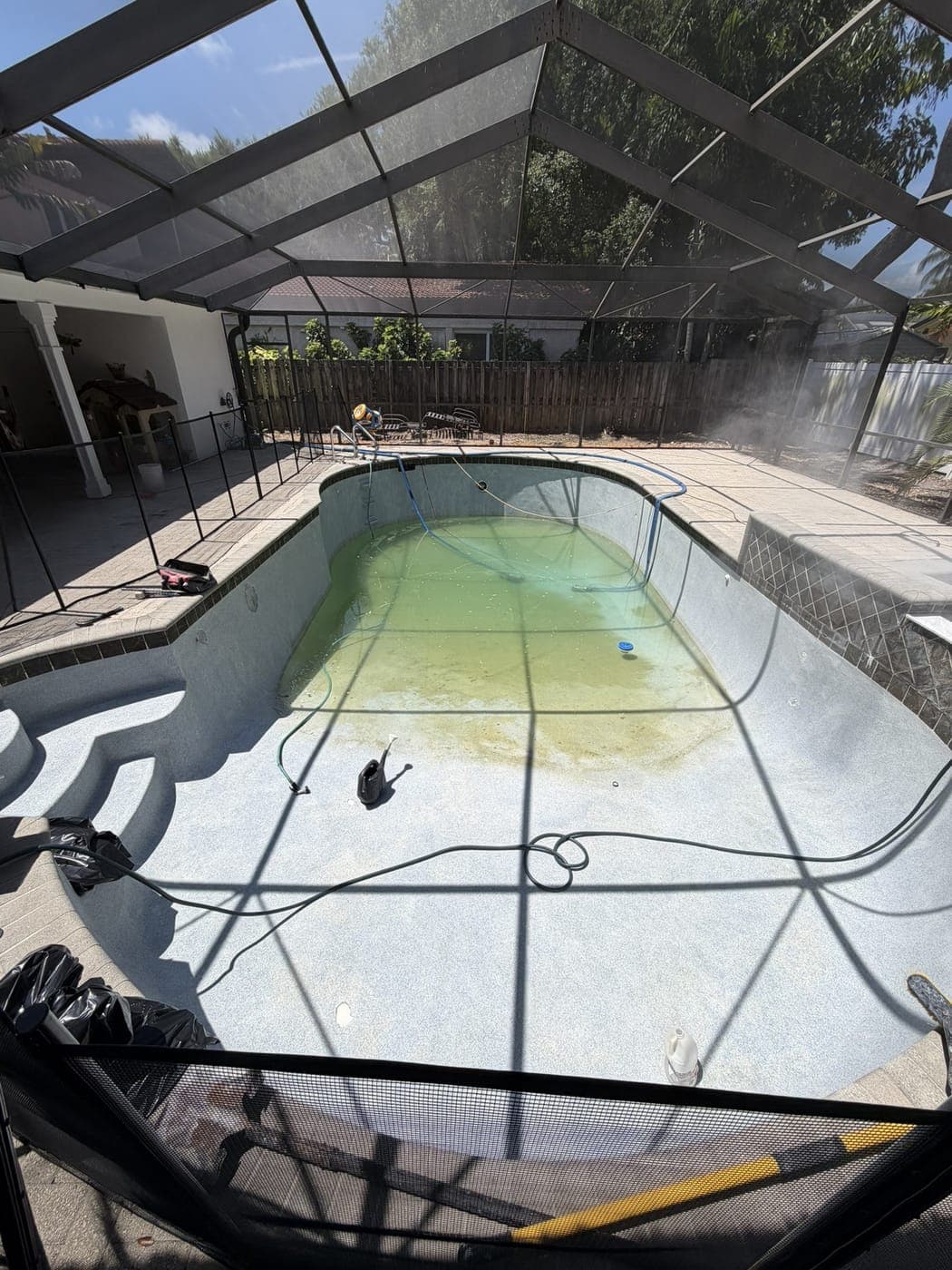 Acid wash & resurface prep — pool project in Weston by JAF Pool & Patio